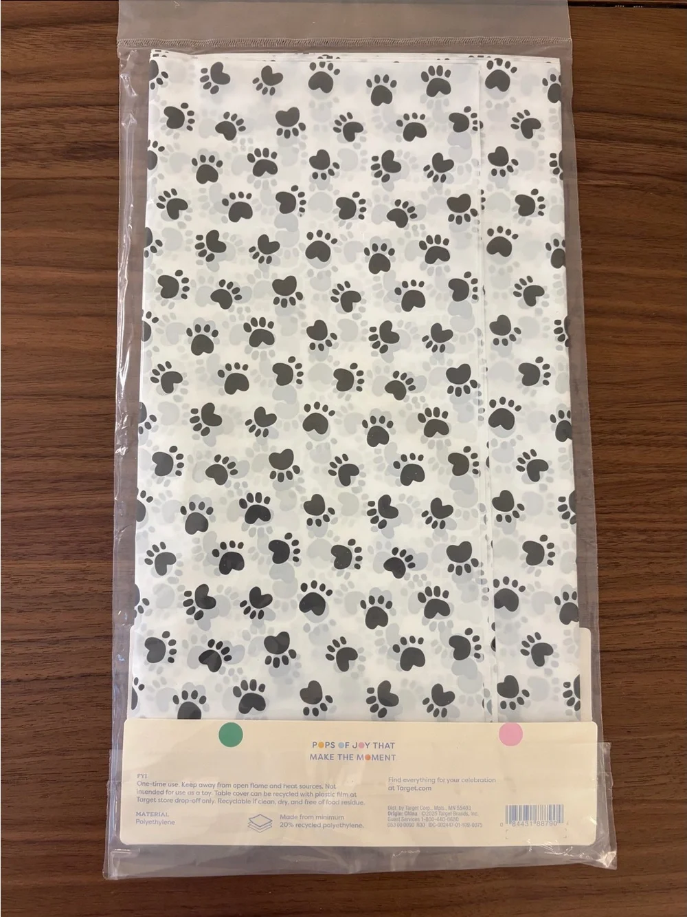 Spritz Paw Print Table Cover 52” x 108” Dog/Pet Party Decor